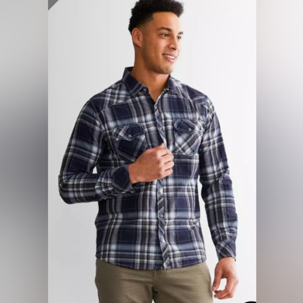 New mens plaid shirt, size XL